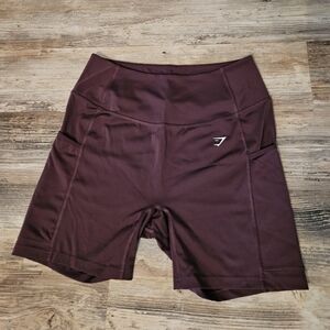 Brown Gymshark Biker Shorts with Pockets